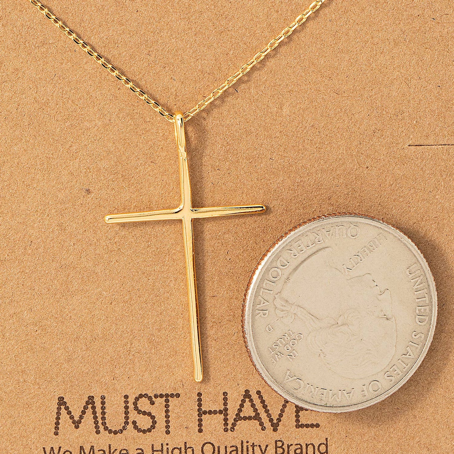 Metallic Cross Necklace
