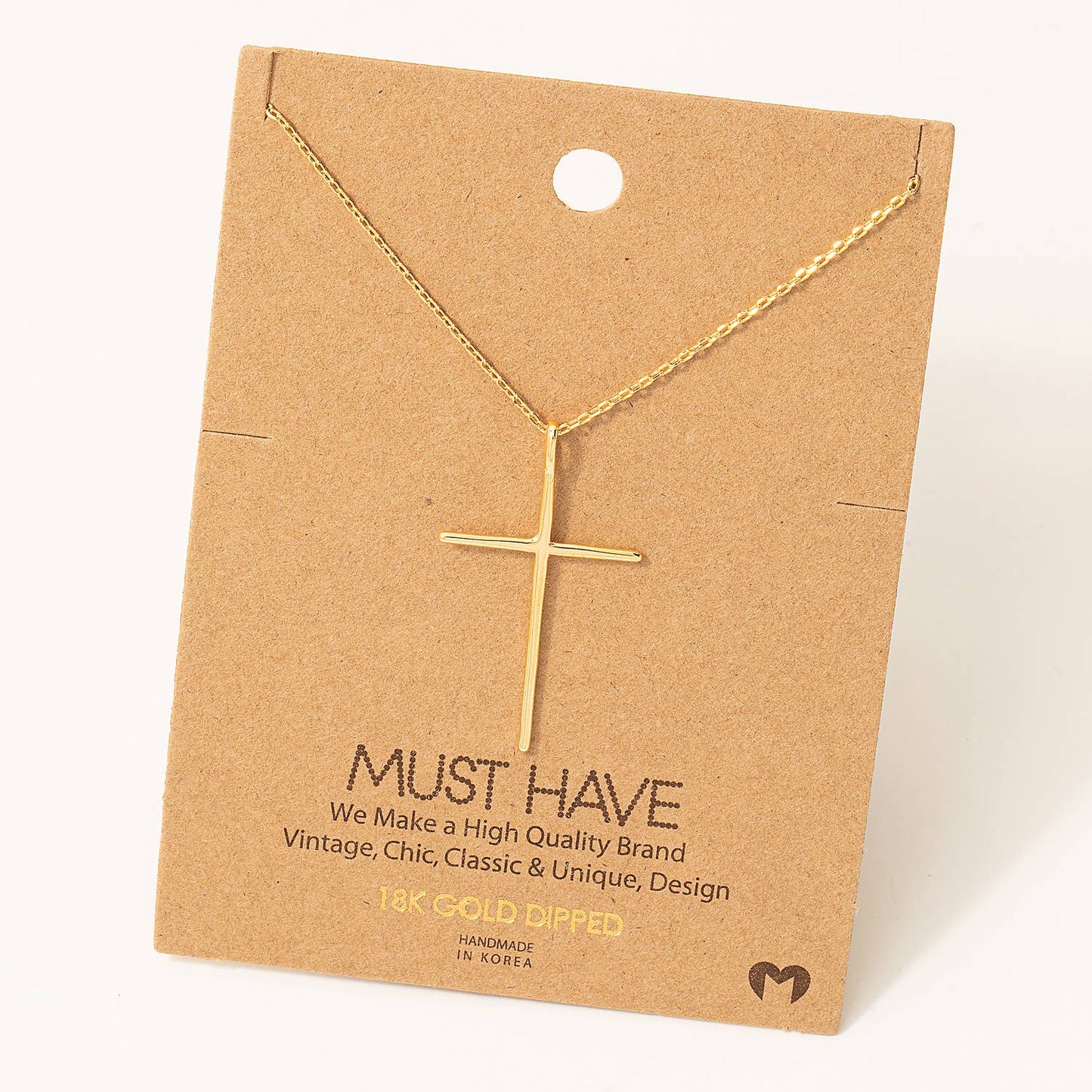 Metallic Cross Necklace