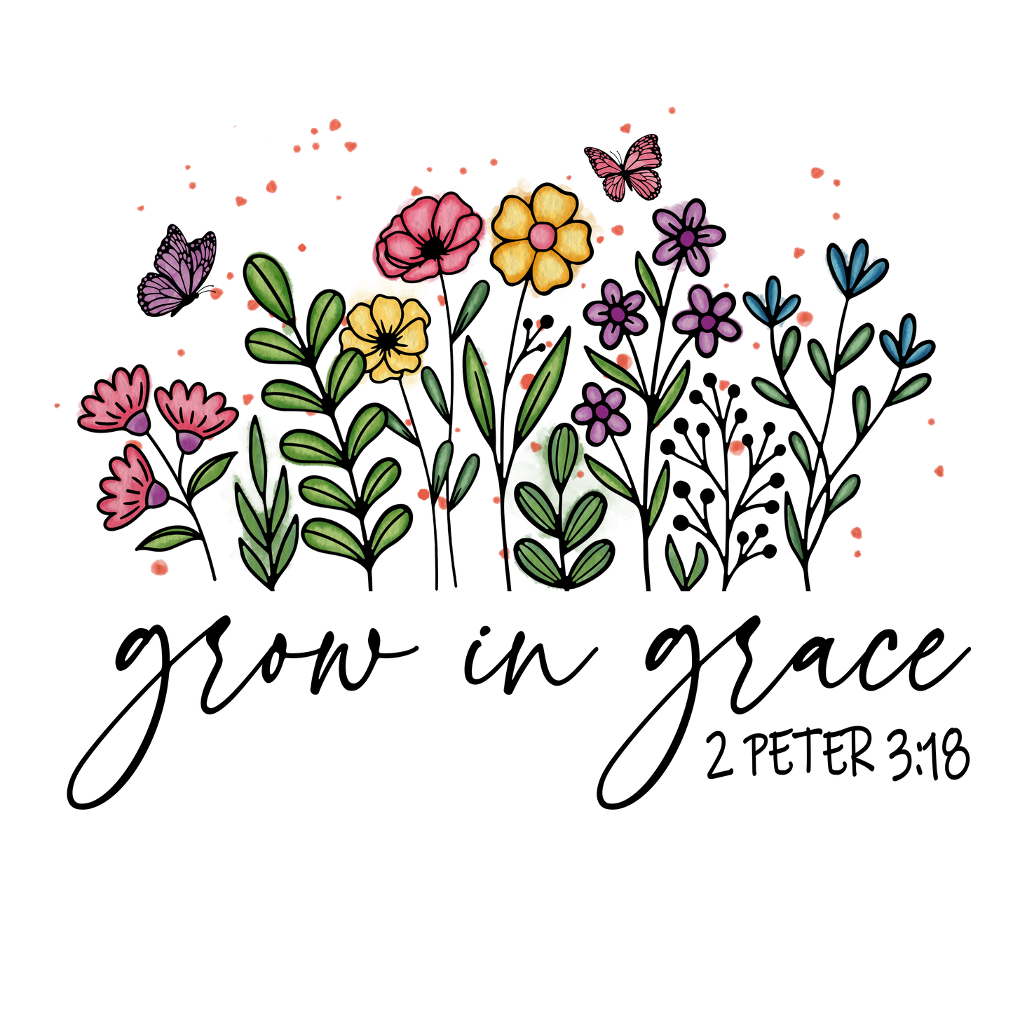 Grow In Grace Vinyl, Sticker, 3x3 in