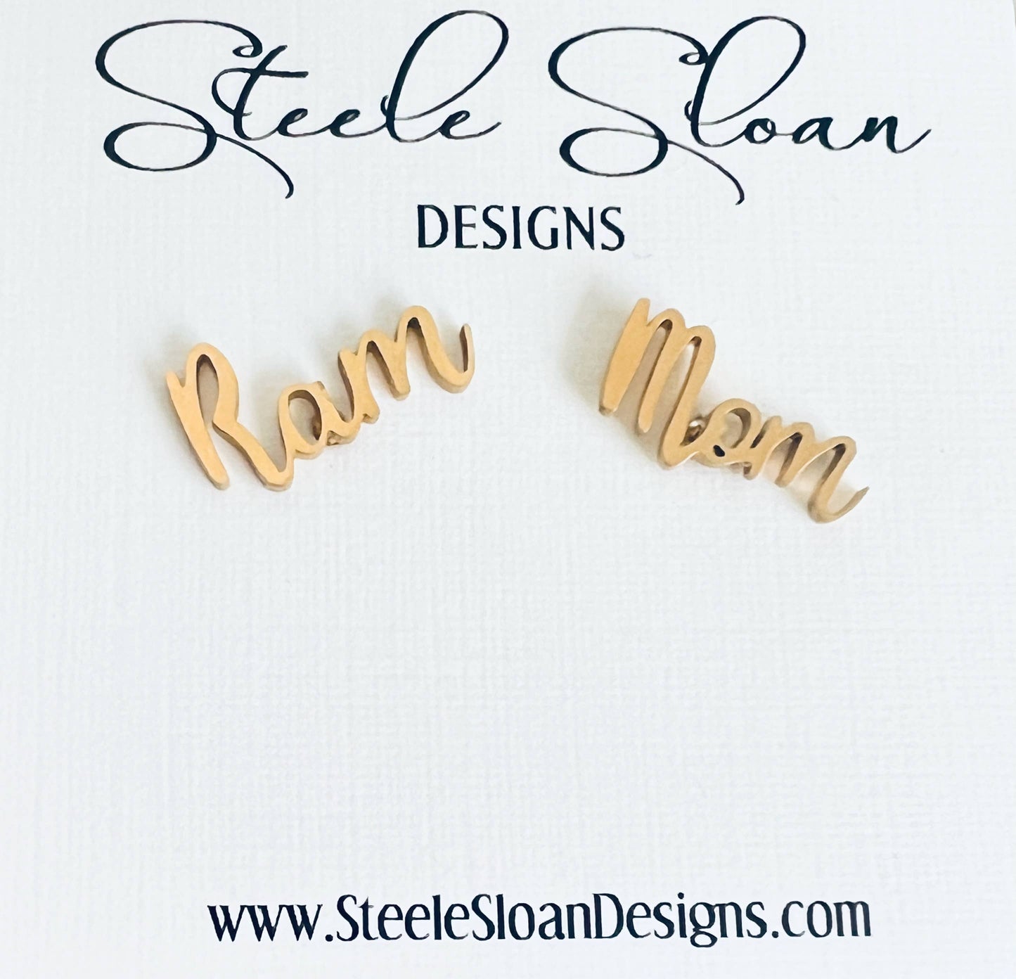 Ram Mom Earrings - Go Rams!