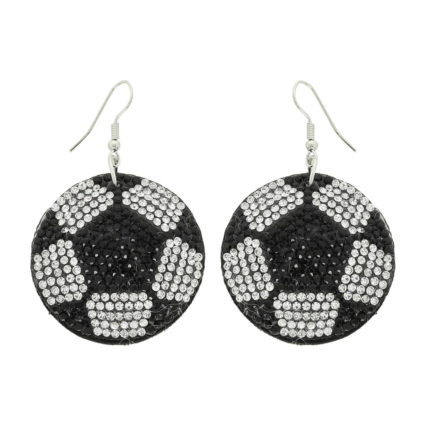 Game Day Rhinestone Suede Backed Drop Earrings