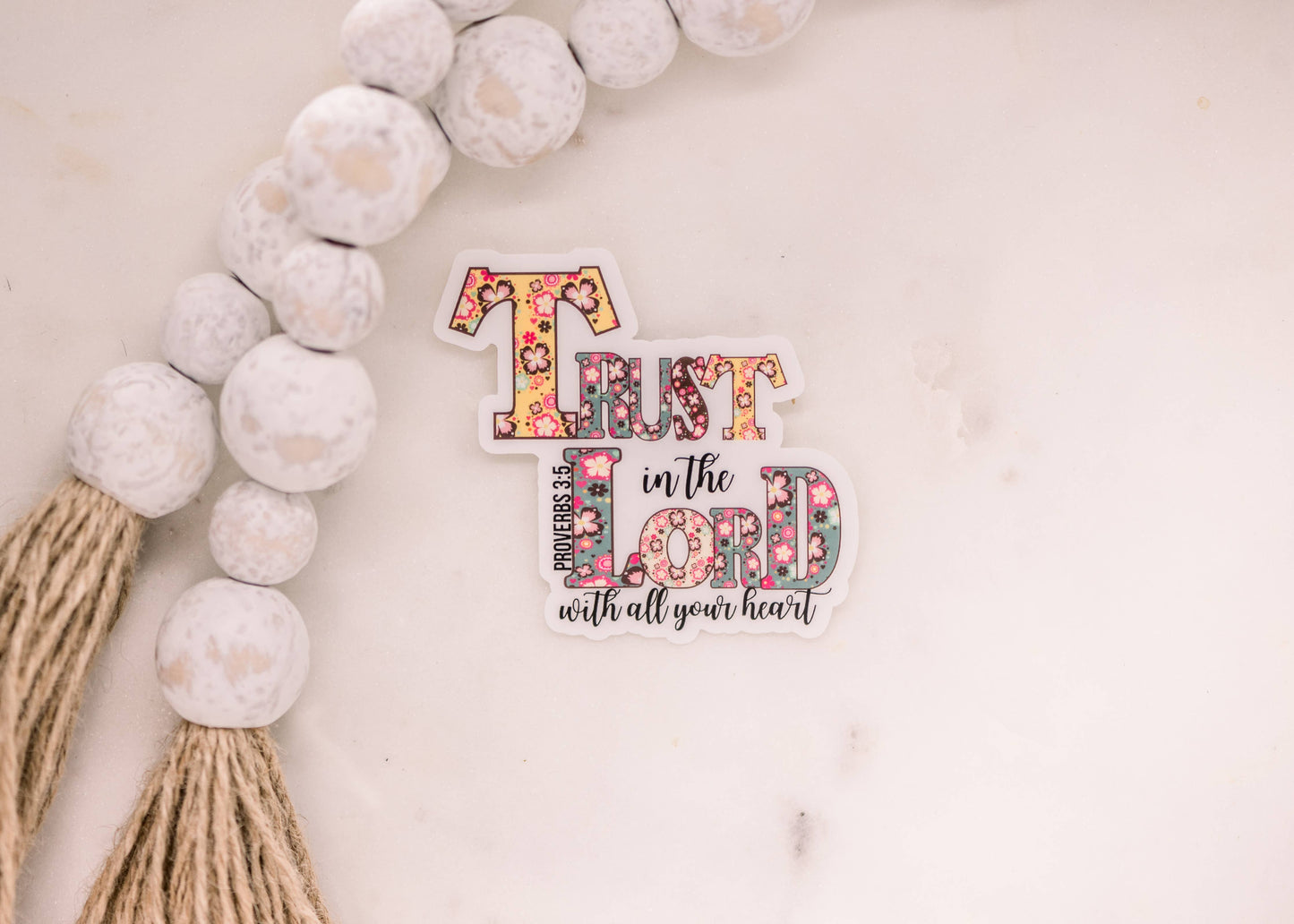 Trust In The Lord Clear, Vinyl Sticker, 3x3 in