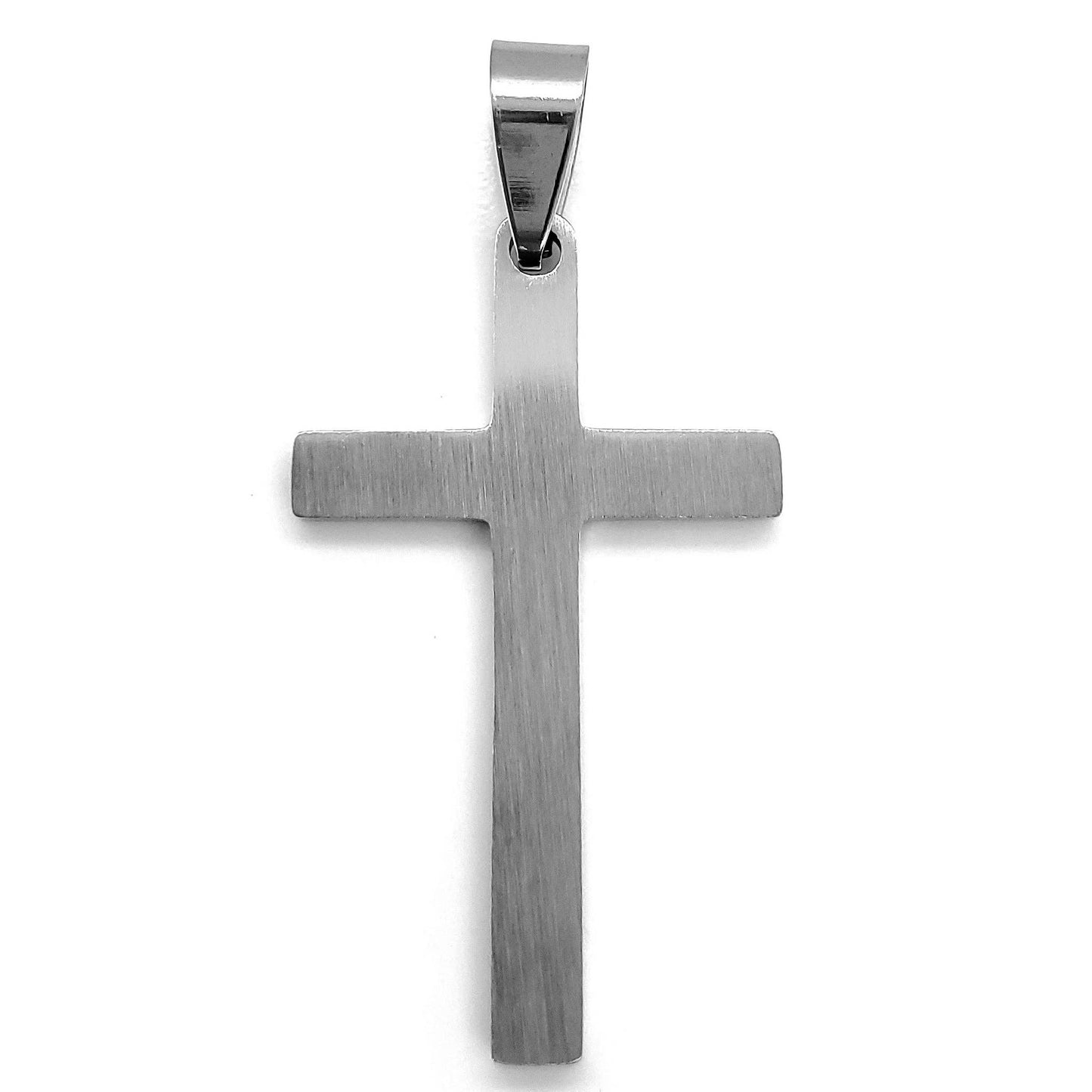 Serenity Prayer Cross Stainless Steel Pendant on Box Chain