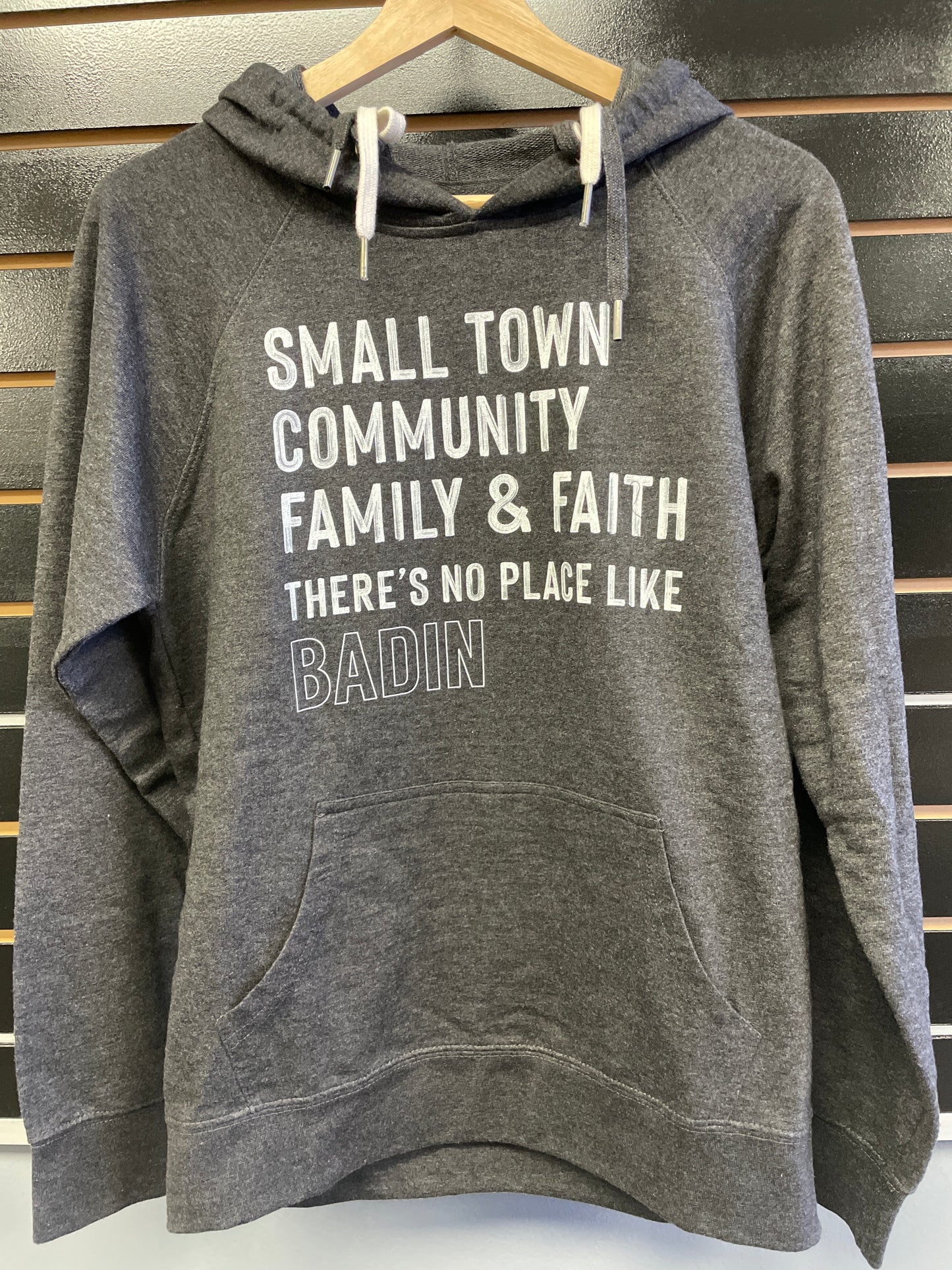 Badin Community Charcoal Heather Hoodie Sweatshirt