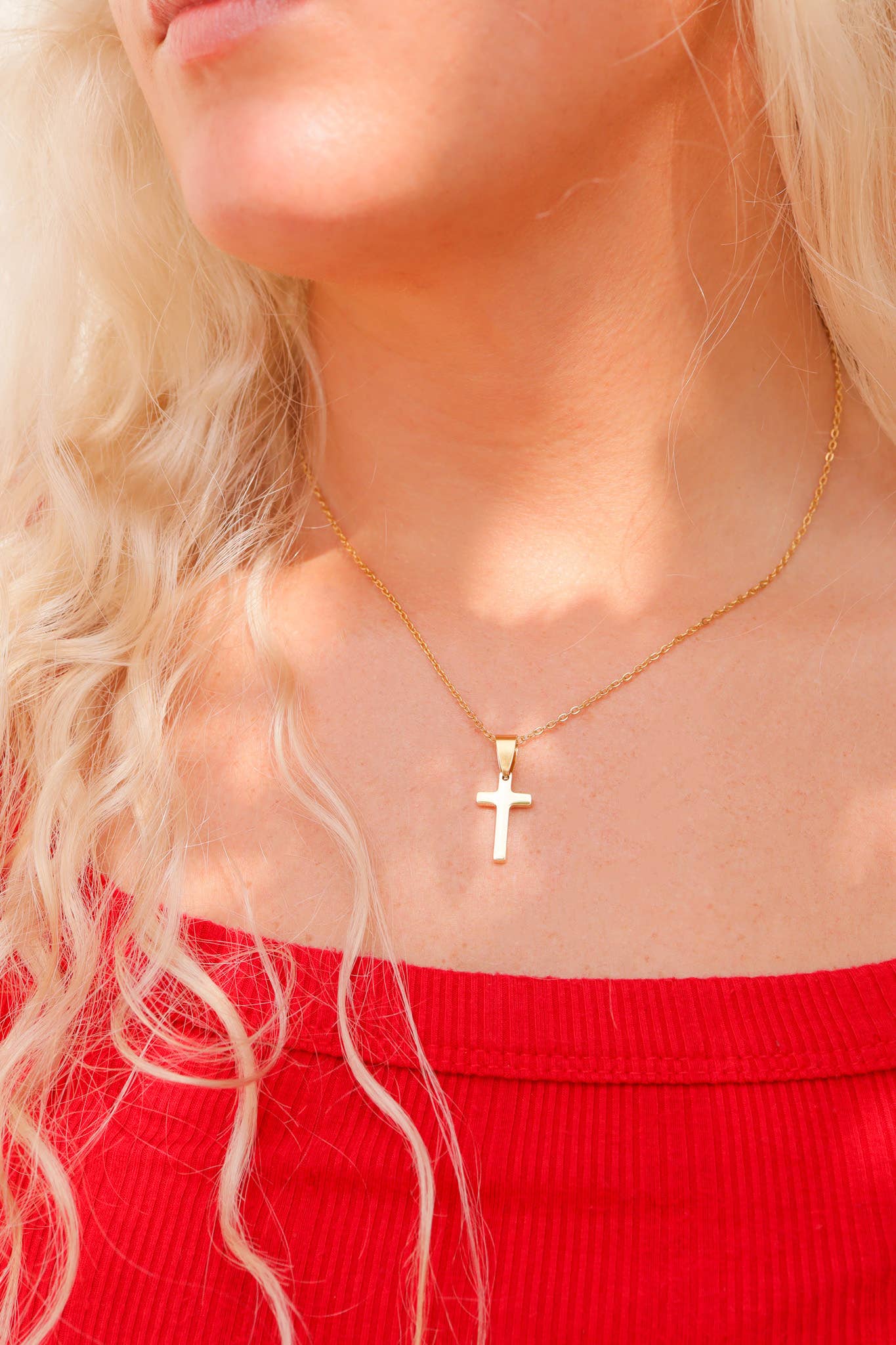 Stainless Steel Engravable Cross Necklace