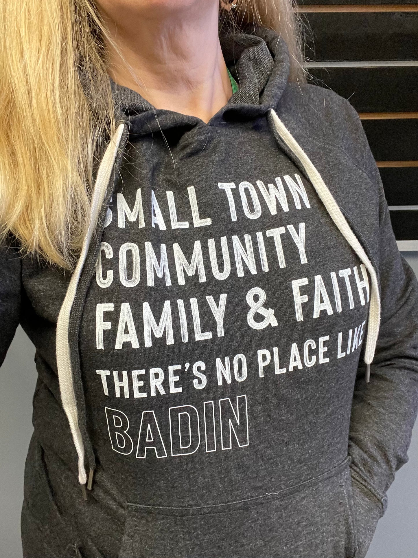 Badin Community Charcoal Heather Hoodie Sweatshirt