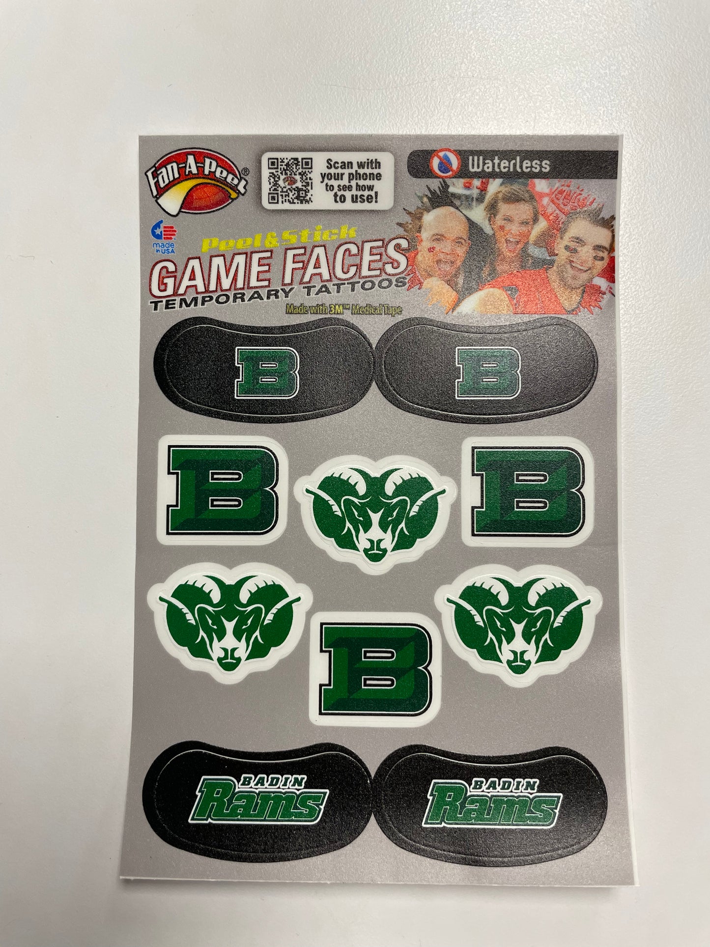 Badin Peel & Stick Tattoos Combo Sheet