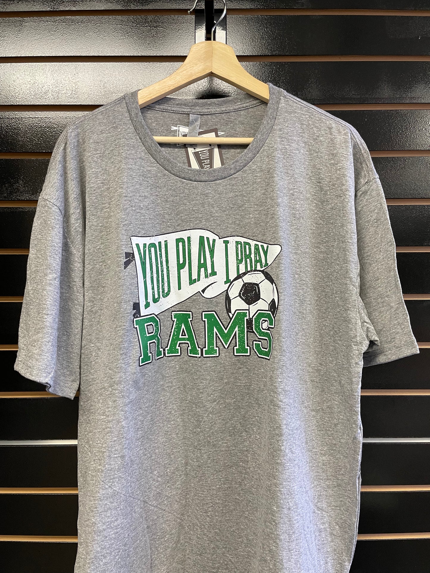 Badin You Play I Pray Flag Soccer Tee