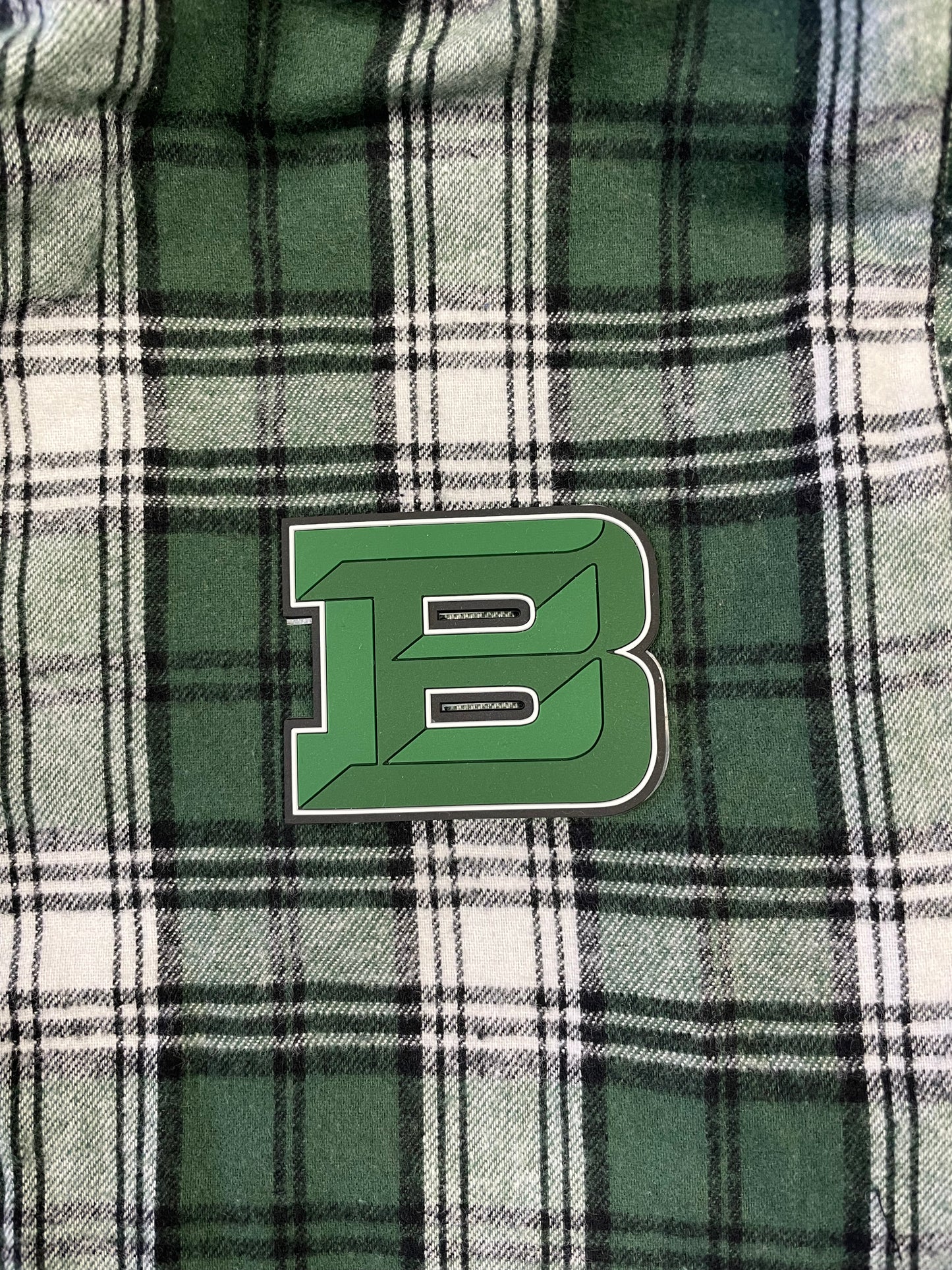 Adult Pajama Unisex Flannel PJ Pant w Pockets: Green/White Plaid