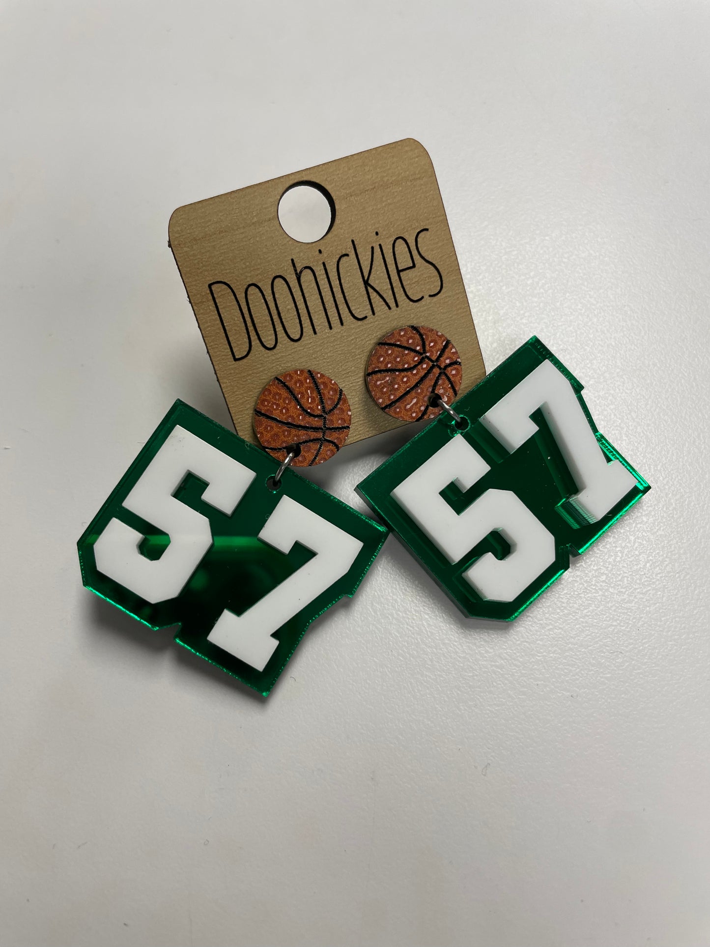 2" Layered Varsity Number Basketball Dangles -CUSTOM ORDER-