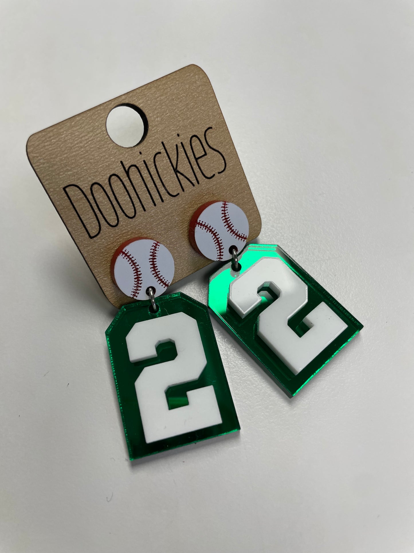 2" Layered Varsity Baseball Number Dangles -CUSTOM ORDER-