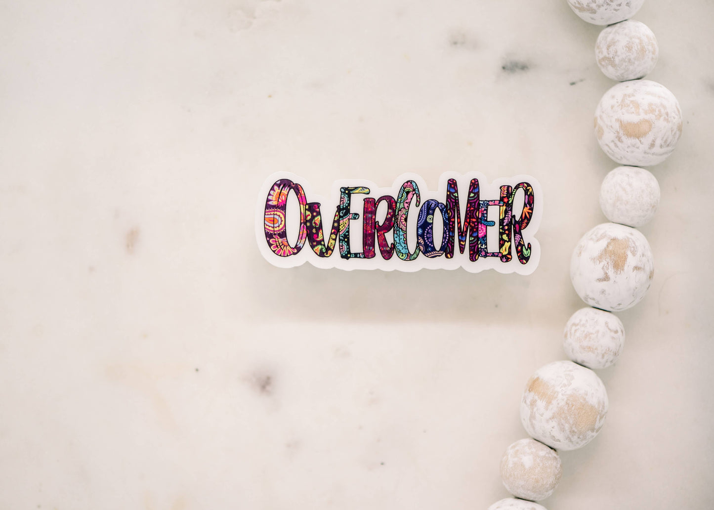 Overcomer Christian Clear, Vinyl Sticker, 3x3 in
