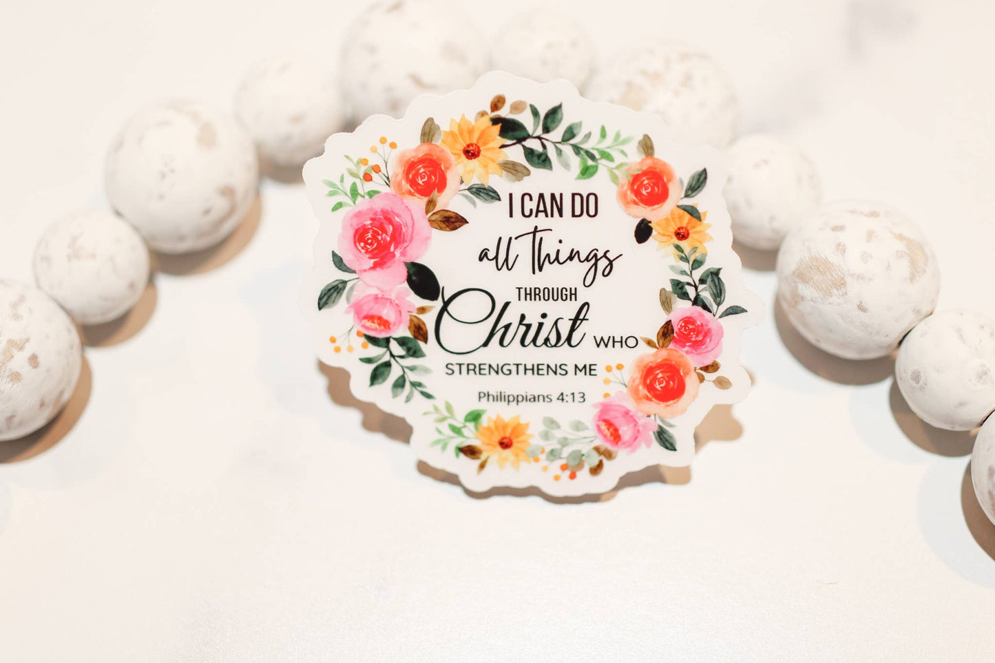 I Can Do All Things Christian Clear, Vinyl Sticker, 3in.