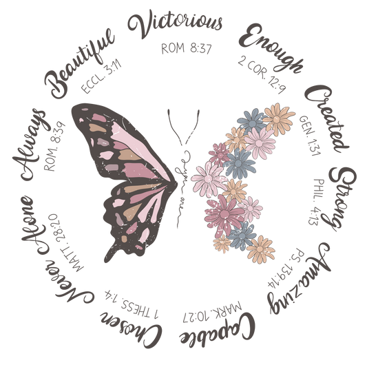 Retro You Are Butterfly Vinyl, Sticker, 3x3 in