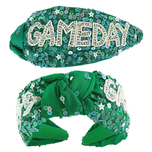 Game Day Top Knotted Jeweled Beaded Headband
