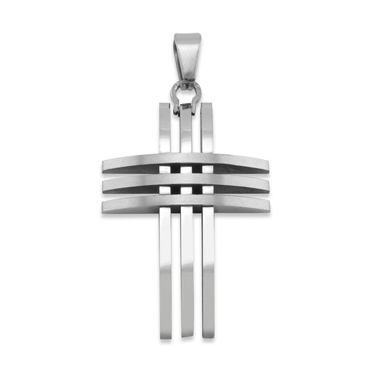 Stainless Steel Triple Cross Pendant