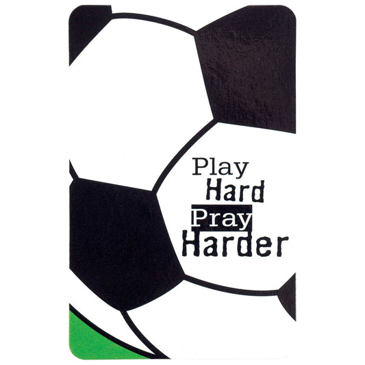 SOCCER PLAY HARD PRAY HARDER POCKETCARD