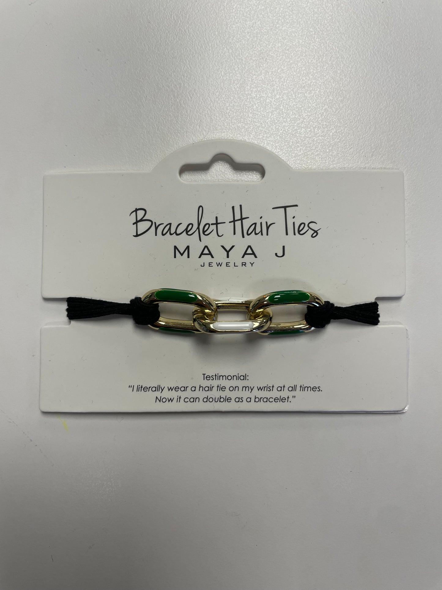 Bracelet Hair Tie (Badin Green & White)