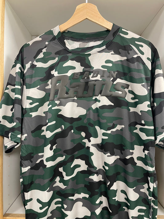 CAMO Moisture-Wicking Tee w Puff Badin Rams Logo
