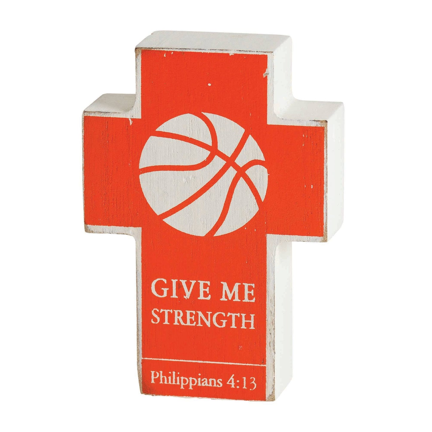 Basketball Cross Give Me Strength 4"H