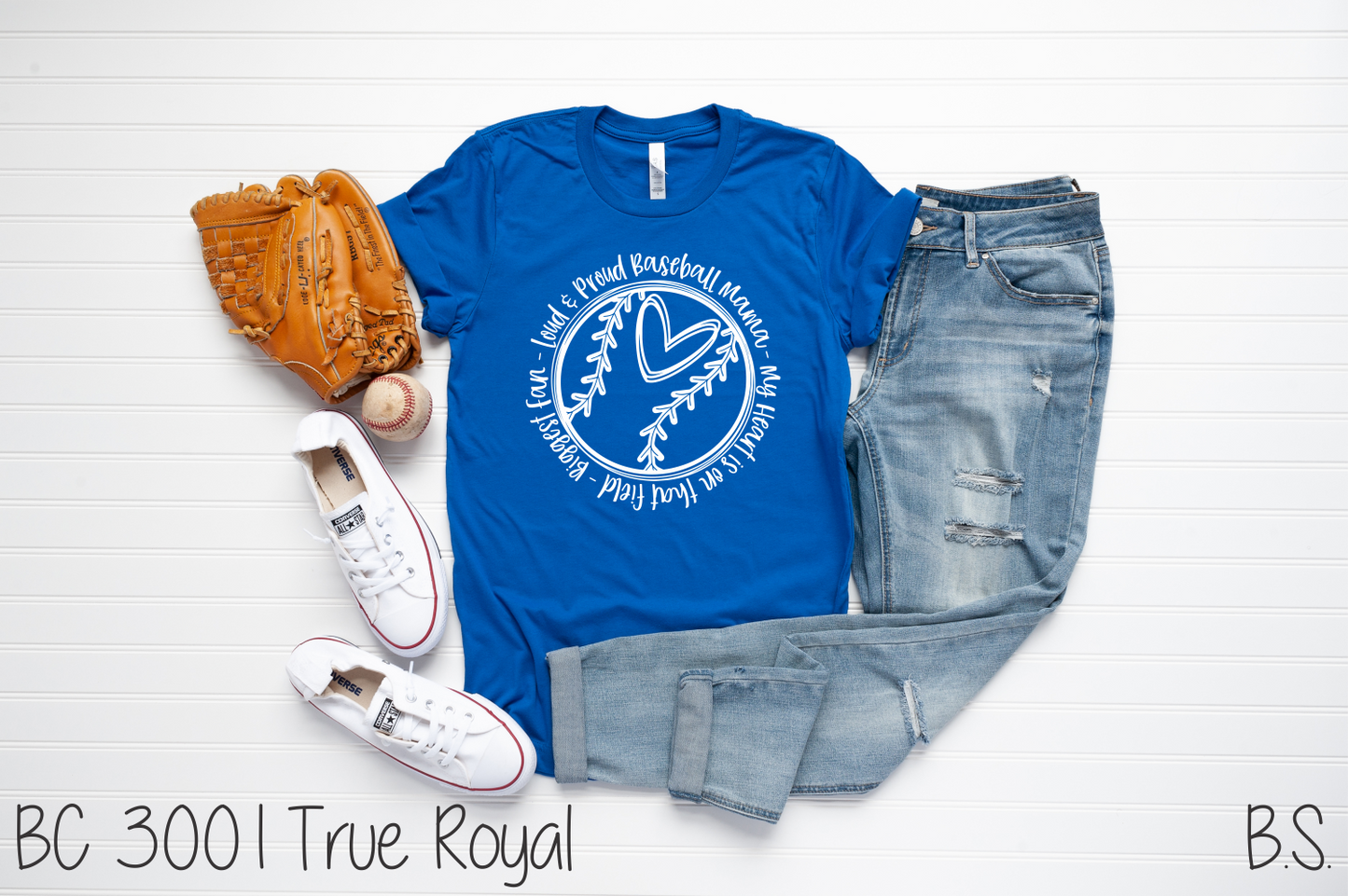 Loud And Proud Baseball Mom White Ink #BS313
